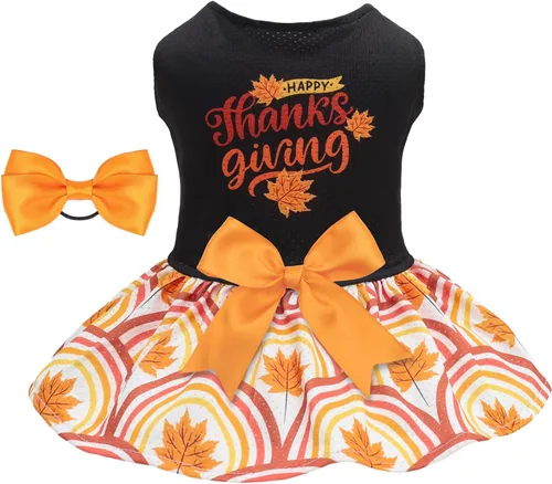 Vista 5 de CuteBone Vestido de malla para perro, vestido de Halloween para cachorros, traje de verano para mascotas, moda de verano para perros pequeños, ropa