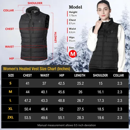 Vista 6 de COREEDGE Heated Vest for Women,Electric Heating Vest, 5 in 1 Smart Controller with Rechargeable 10000mAh Battery
