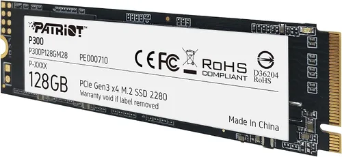 Vista 4 de Patriot P300 M.2 PCIe Gen 3 x4 128GB SSD de Bajo Consumo de Energía