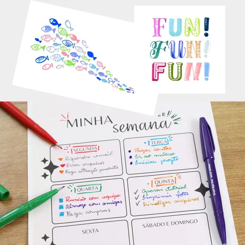 Vista 7 de Pentel Pluma con signo de pincel azul/violeta