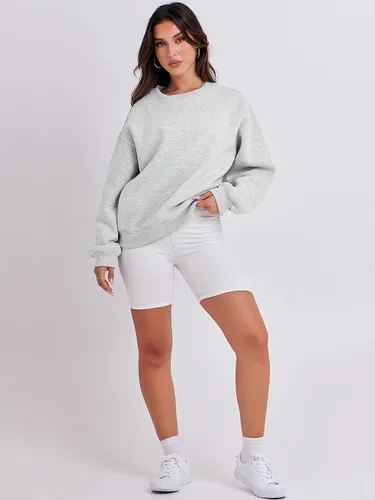 Vista 2 de ANRABESS Sudaderas con capucha para mujer, cuello redondo, suéteres de forro polar de gran tamaño, lindos tops Y2K para adolescentes y niñas, ropa