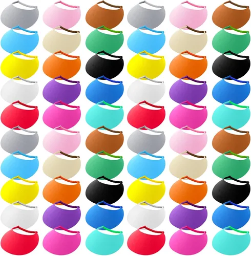 Vista 9 de Yahenda Viseras de espuma para niños a granel con bandas de bobina, viseras artesanales, coloridos sombreros de verano para niños y niñas