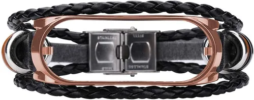 Vista 4 de Mi Band 6 - Correa de repuesto de cuerda trenzada retro con hebilla de metal, elemento de cuentas, pulsera ajustable para bricolaje, accesorios