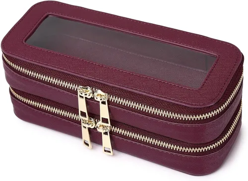 Vista 42 de Pinkmik Pequeña bolsa de maquillaje transparente, mini estuche para cosméticos, bolsa de aseo impermeable con cremallera, organizador de bolsos