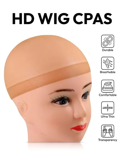 Vista 2 de Gorra de peluca HD, 6 gorras de peluca para mujer, gorra de peluca para peluca de encaje frontal