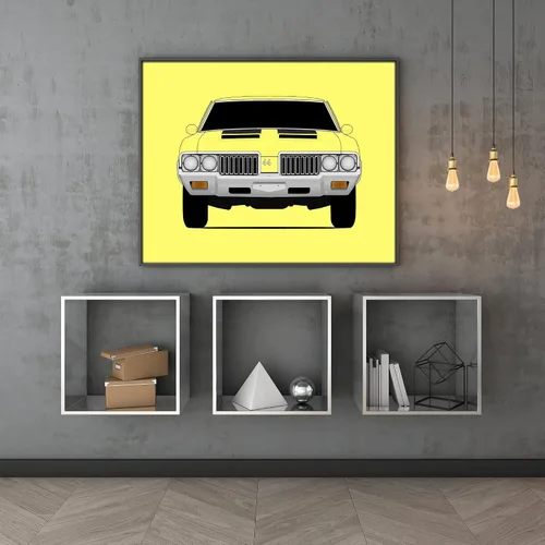 Vista 2 de Custom Car Posters CUSTOMIZABLE COLOR Handmade Poster compatible with Oldsmobile 442 W30 (1969-1972) Print Wall Art Décor - 8x10 Satin Print