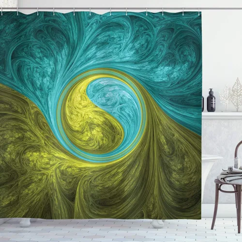Vista 28 de Ambesonne Decor Collection cortina para regadera de baño de poliéster