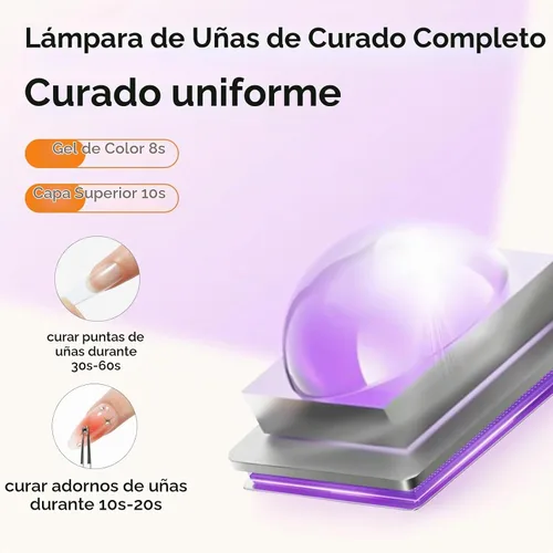 Vista 6 de Makartt - Lámpara de uñas LED de mano con modo indoloro para curar gel constructor blanco-1