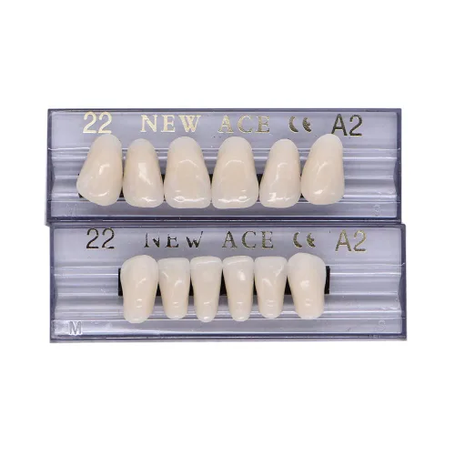 Vista 2 de 168 piezas dentales de resina sintética dental, 6 juegos de dientes falsos 22 A2 sombra superior inferior dental para dientes de terror de Halloween
