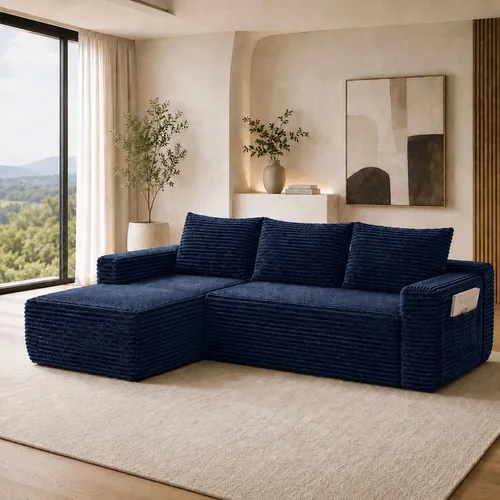 Vista 33 de Sofá deshuesado de 96 pulgadas, sofá modular en forma de L, color negro