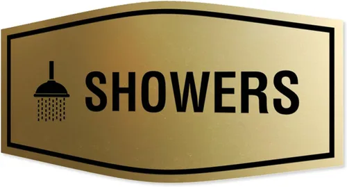 Vista 48 de Fancy Showers - Letrero (negro/plateado), tamaño mediano