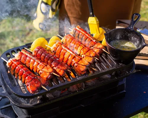 Vista 5 de Lodge Sportsman's Pro - Parrilla de hierro fundido, parrilla portátil de carbón con rejilla extraíble y doble ventilación de aire, cocina resistente