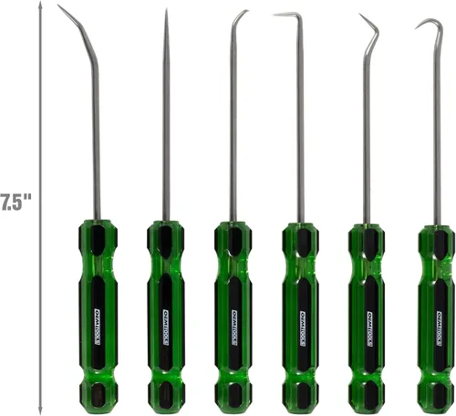 Vista 2 de OEMTOOLS 26545 Juego de 6 piezas de ganchos y punzones con mango de acetato, herramienta de gancho y herramienta de punzón, juego de punzones