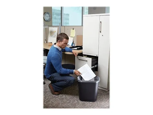 Vista 6 de Rubbermaid Commercial Products - Basurero de resina plástica/Papelera, 7 galones/28 cuartos de galón, color negro, de plástico