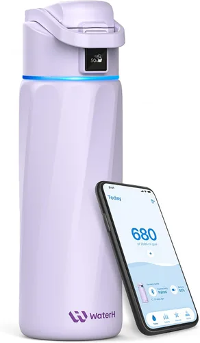 Vista 19 de BOOST - Botella de agua inteligente que te recuerda que debes beber, botella aislada al vacío de acero inoxidable sin BPA de 24 onzas, botella