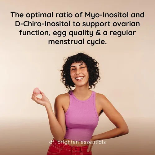 Vista 4 de Dr. Brighten Myoinositol Plus - Proporción formulada por médicos de mio- y D-quiro-inositol para apoyar los síntomas del SOP, el equilibrio