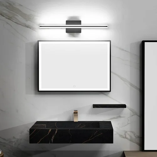 Vista 8 de SOLFART Luces de tocador de baño sobre espejo 14W 60 cm Luz de baño moderna negra 6000K ND