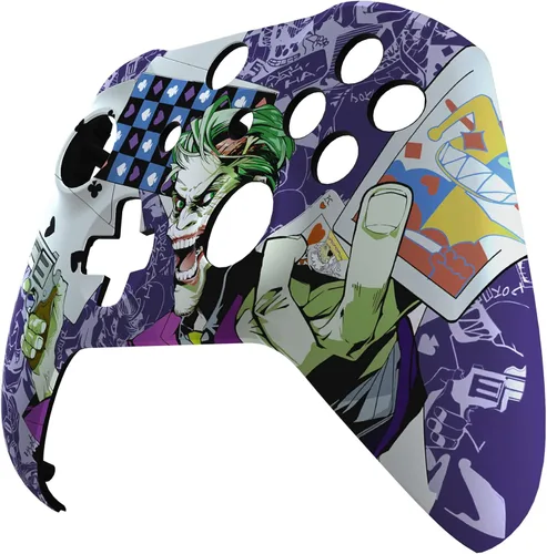 Vista 7 de eXtremeRate Carcasa frontal con diseño de tarjetas de payaso para el controlador Xbox One SX, kit de repuesto de cubierta frontal suave al tacto