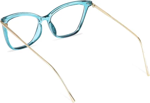 Vista 6 de FEISEDY Marco de gafas de ojo de gato de gran tamaño con lentes transparentes para mujer, B2460