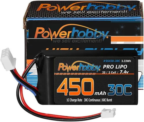 Vista 5 de Powerhobby 2s 450mah 30C Lipo Batería (paquete de 2) : Axial SCX24