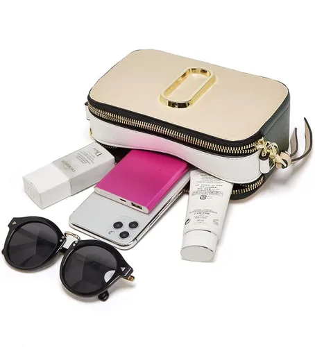 Vista 2 de Bolso cruzado para mujer, bolsa de cámara Snapshot para mujer, color caqui, Caqui