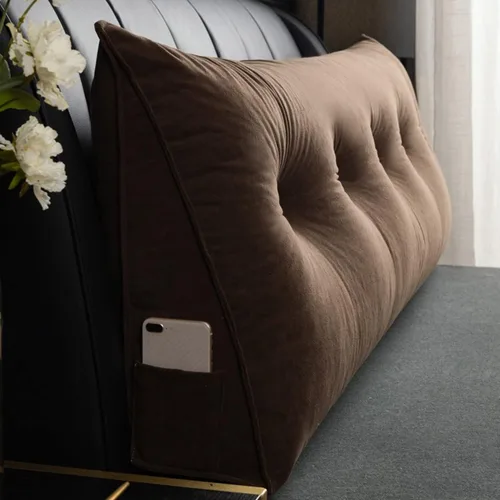 Vista 12 de Almohada triangular para cabecero, cojín triangular de color sólido, almohada de descanso en cama, almohada extraíble con soporte de cuña grande