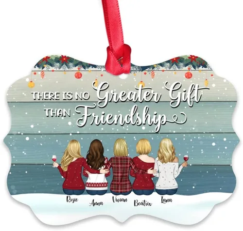Vista 23 de Gossby Adorno personalizado para mejor amiga, regalo de Navidad personalizado con diseño, nombre, regalo de Navidad para mujeres, hermana del alma