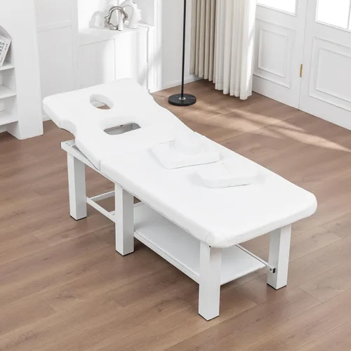 Vista 9 de Hohuqeri Mesa de masaje eléctrica profesional con control remoto, respaldo ajustable, cama médica para spa y depilación, silla de belleza de tatuaje