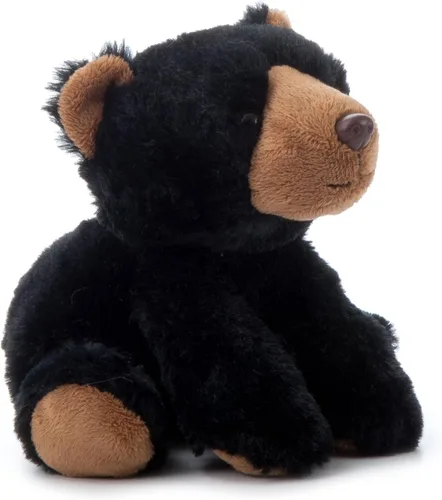 Vista 4 de The Petting Zoo Oso de peluche, regalos para niños, animales salvajes del zoológico Onez, juguete de peluche de oso negro de 9 pulgadas