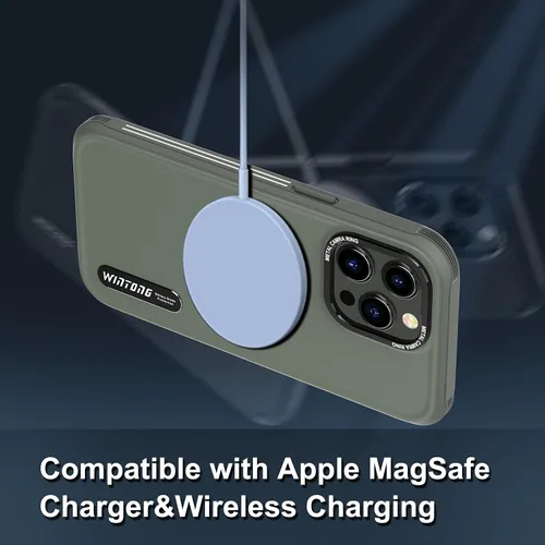 Vista 5 de WINTONG Funda magnética compatible con iPhone 14 Pro Max, protección contra caídas de grado militar, cuerpo completo, a prueba de golpes