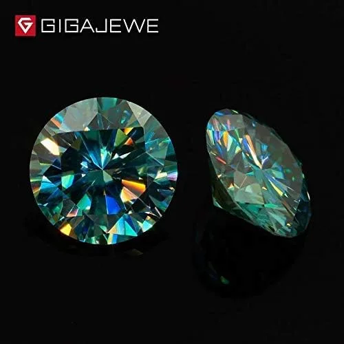 Vista 6 de Piedras preciosas sueltas de moissanita VVS1 de 0.256in, 1.0 quilates, color azul y verde para hacer joyas, Cristal sic, moissanita