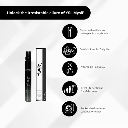 Vista 2 de Yves Saint Laurent MYSLF Perfume para mujer EDP Spray de viaje – 10 ml (0.33 oz) Spray de viaje recargable: el tamaño compacto de 0.33 onzas es