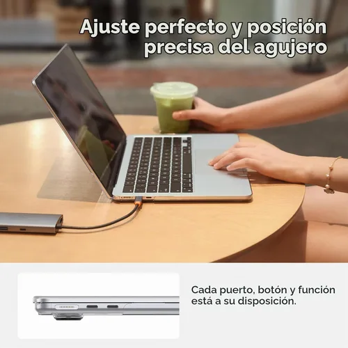 Vista 4 de EooCoo - Funda para MacBook Air de 15 pulgadas M5 M4 M3 M2 2026-2023, transparente Ligero, resistente, fácil de poner, contra arañazos y golpes