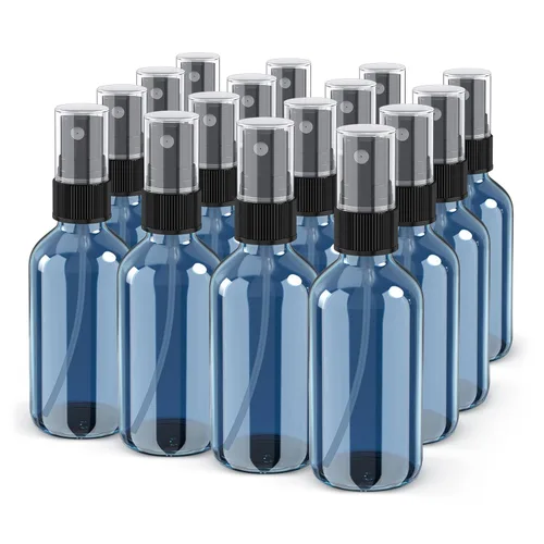 Vista 14 de Botella con atomizador, botellas de spray de vidrio de niebla fina de 2 onzas, recipientes de líquido recargables pequeños para regar la limpieza