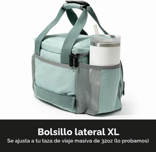 Vista 9 de Lonchera aislada para mujer, de 8 litros, a prueba de fugas, para el trabajo, cabe una comida completa o 6 latas (Acua anticuada)
