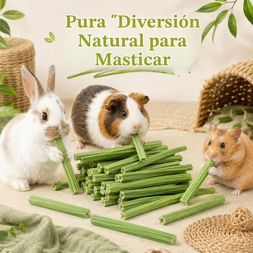 Vista 6 de 35 palitos masticables de conejo, juguetes molares para conejillos