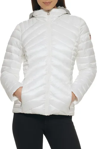 Vista 3 de GUESS Chaqueta ligera y plegable para mujer, acolchada, de transición
