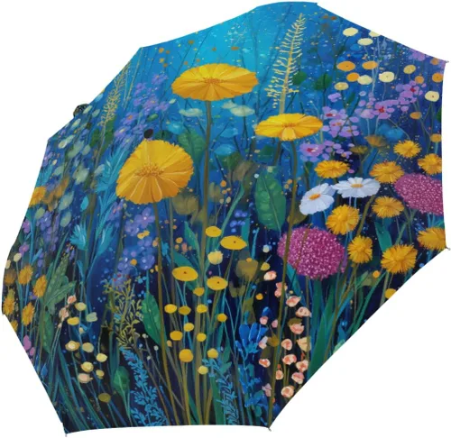 Vista 46 de Sombrillas de protección solar UV para lluvia, paraguas plegable automático resistente al viento para caminar y viajar