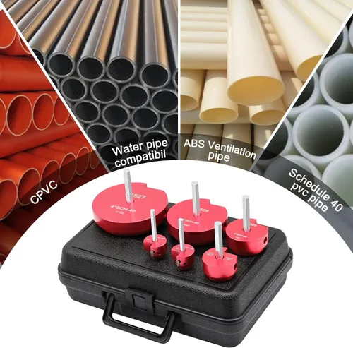 Vista 3 de Escariador de tubería de PVC, kit ahorrador de accesorios de tubería de PVC de plástico de 6 piezas que se adapta a taladros estándar de 1/2