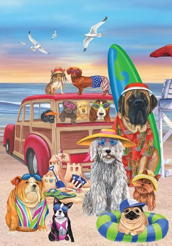 Vista 2 de Briarwood Lane Bandera de Jardín Dog Days of Summer