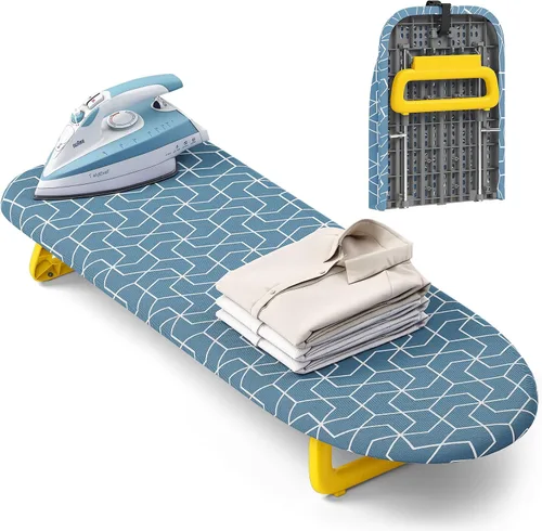 Vista 11 de Tabla de planchar pequeña plegable, mini tabla de planchar pequeña, mini tabla de planchar pequeña con almohadilla de cubierta, juego de plancha
