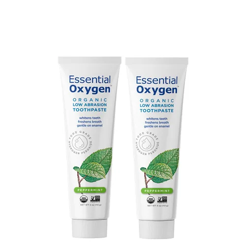 Vista 4 de Essential Oxygen Pasta dental orgánica certificada BR, para dientes más blancos, aliento fresco, encías más felices, sensibilidad dental, menta, 4