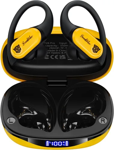 Vista 2 de Transformers TF-T26 Pro Audífonos inalámbricos Bluetooth 5.4 con orejeras, auriculares con ganchos para la oreja, tiempo de reproducción de 65H