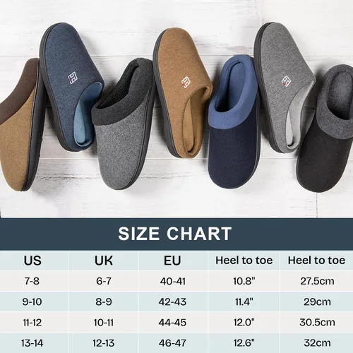 Vista 6 de Men's Coral Fleece Lining with High Density Memory Foam Classicism Slip-on Slipper