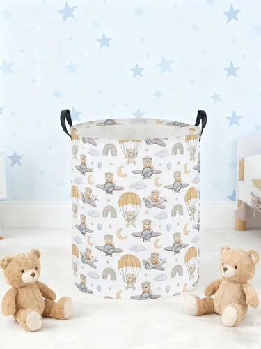 Vista 6 de Cesta de lavandería para niños, cesta de lavandería de animales, cestas de almacenamiento plegables para decoración del hogar, oficina, organizador