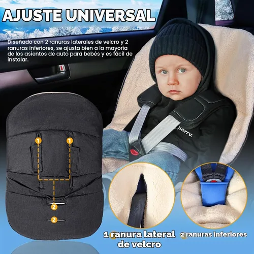 Vista 3 de Orzbow Funda de Asiento de Coche de Invierno para Bebé Manta para Asiento de Coche Infantil Funda de Asiento de Coche Impermeable con Cuello