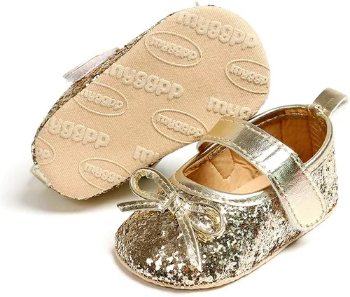 Vista 4 de OAISNIT Zapatos planos para bebé niña Mary Jane, zapatos de cuna con diadema