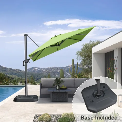 Vista 2 de PURPLE LEAF Paraguas al aire libre con base 8' x 8' protección solar verde Manzana Verde (Apple Green)