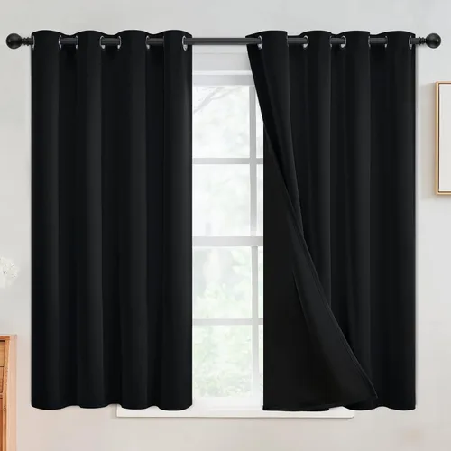 Vista 125 de SimpleHome - Cortinas opacas 100% para recámara, cortinas de ventana con ojales beige, con aislamiento térmico, cortinas de oscurecimiento
