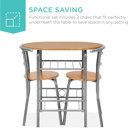 Vista 2 de Best Choice Products - Conjunto de mesa redonda y sillas de madera